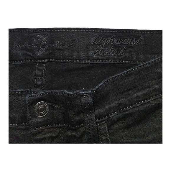 7 For All Mankind Jeans 29 Women's Black High Waist Boot Cut Preppy Hipster - Picture 9 of 12